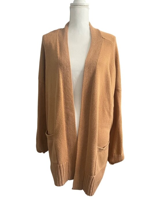 Sonoma Sweaters - Camel Tan Plus Size Open Front Cardigan Cozy Sweater W/ Pockets Sonoma Women's2X